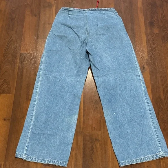 Vintage Andrew’s Blues Light Blue Lace-Up Wide Leg Women’s Jeans - Picture 6 of 8